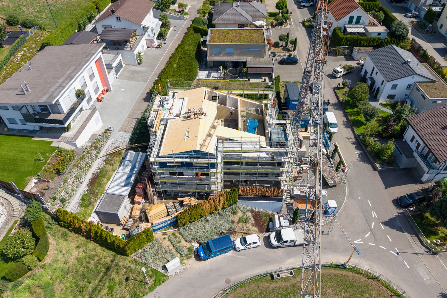 Drohnenaufnahme Bauplatz in Nebikon