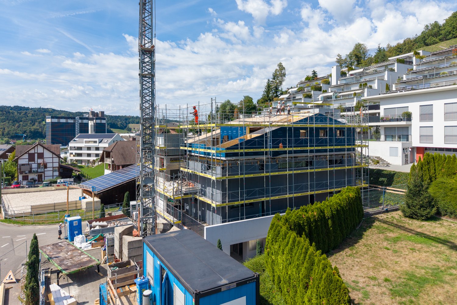 Drohnenaufnahme Bauplatz in Nebikon