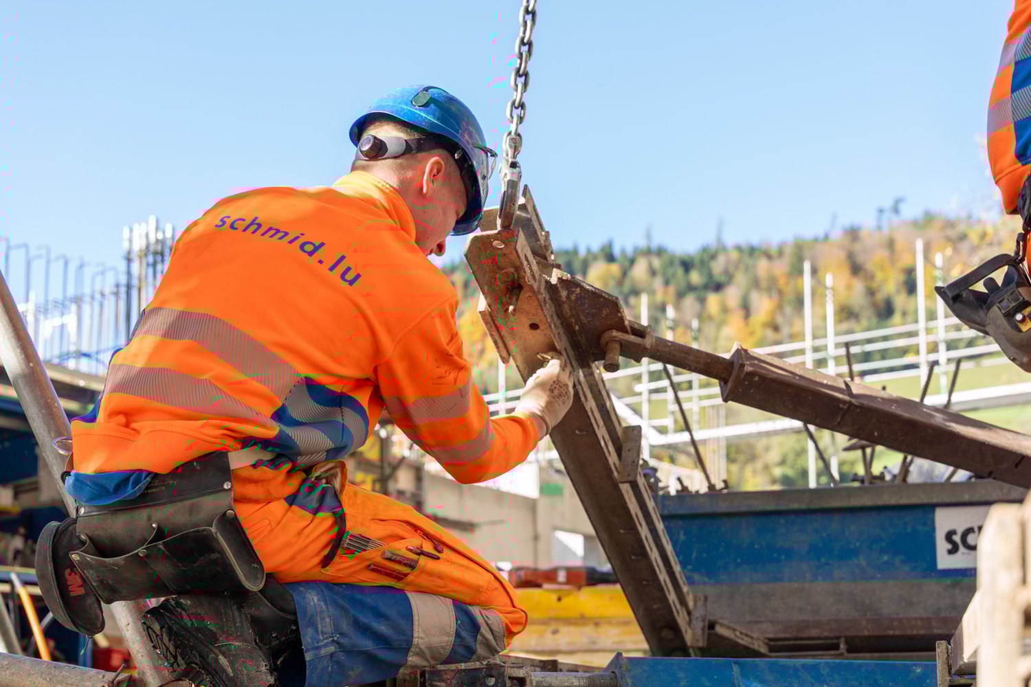 Bauarbeiter auf der Baustelle im Obernau
