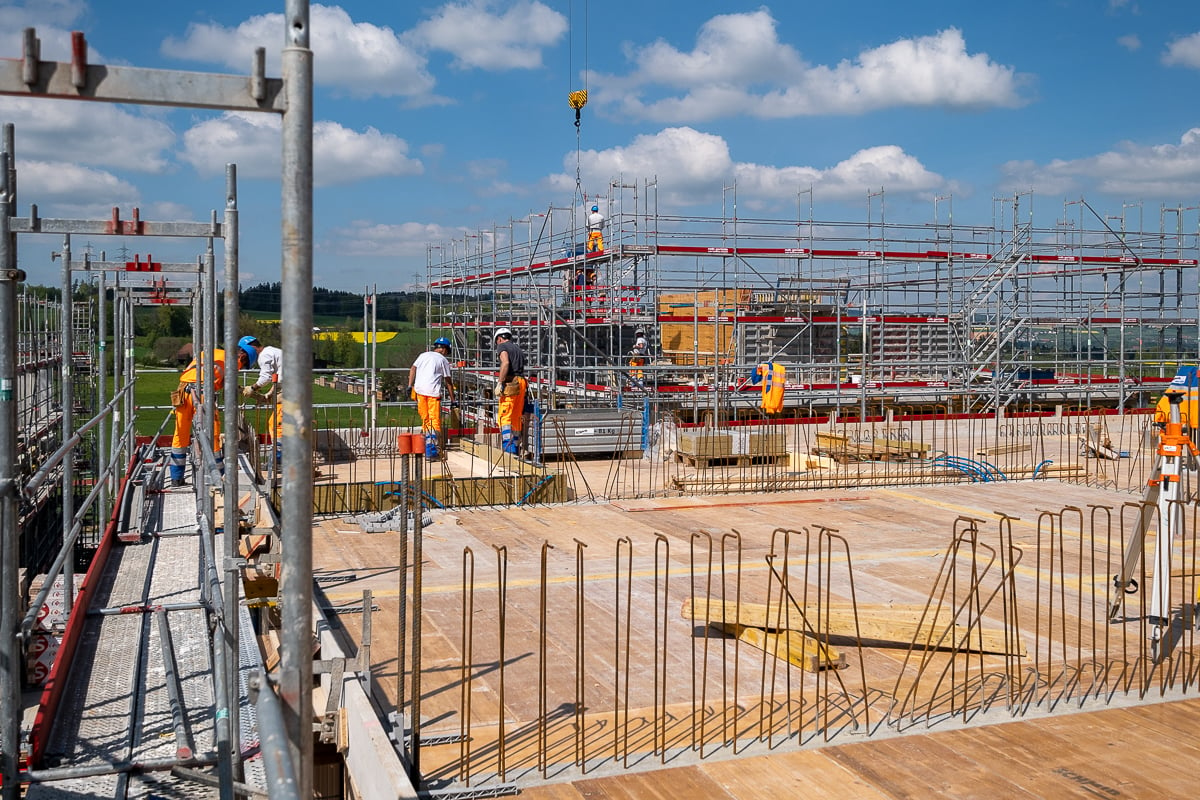 Baumeisterarbeiten bei der Baustelle Rütipark in Rain