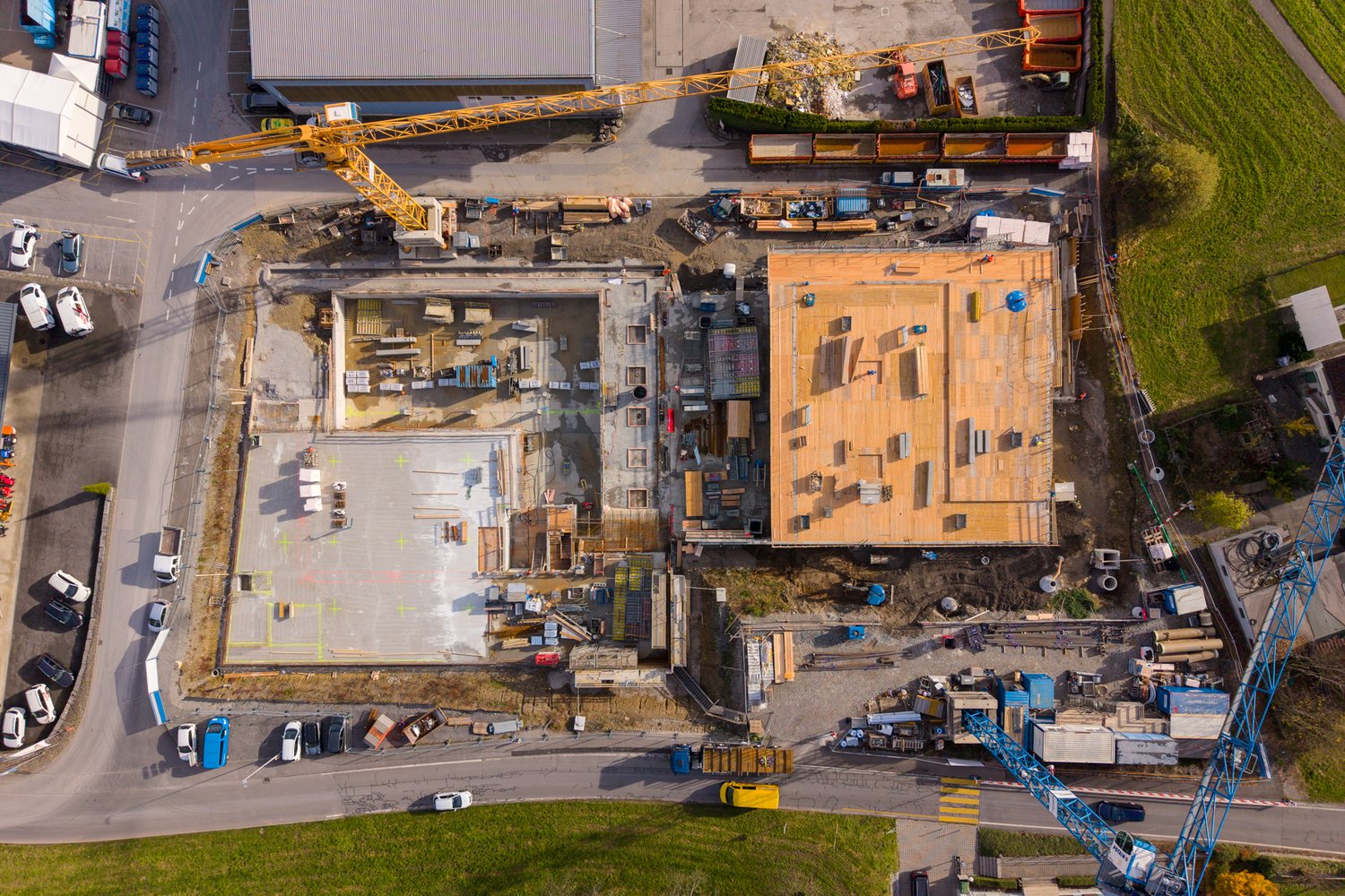 Drohnenaufnahme vom Bauplatz Ronmatt in Ebikon