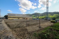 Baumeisterarbeiten bei der Erweiterung der Produktionshalle in Root