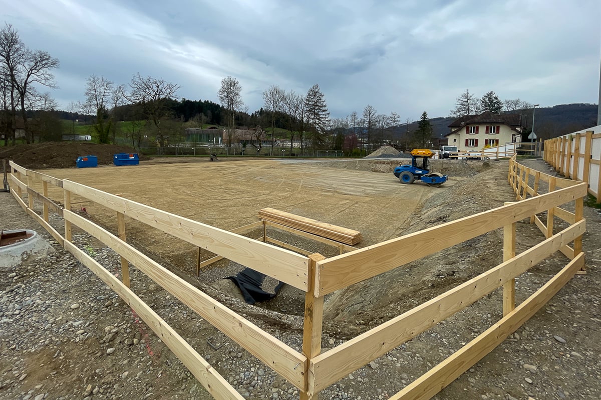 Baugrubenaushub beim Bornapark in Rothrist
