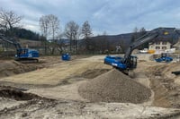 Baugrubenaushub beim Bornapark in Rothrist