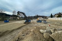 Baugrubenaushub beim Bornapark in Rothrist