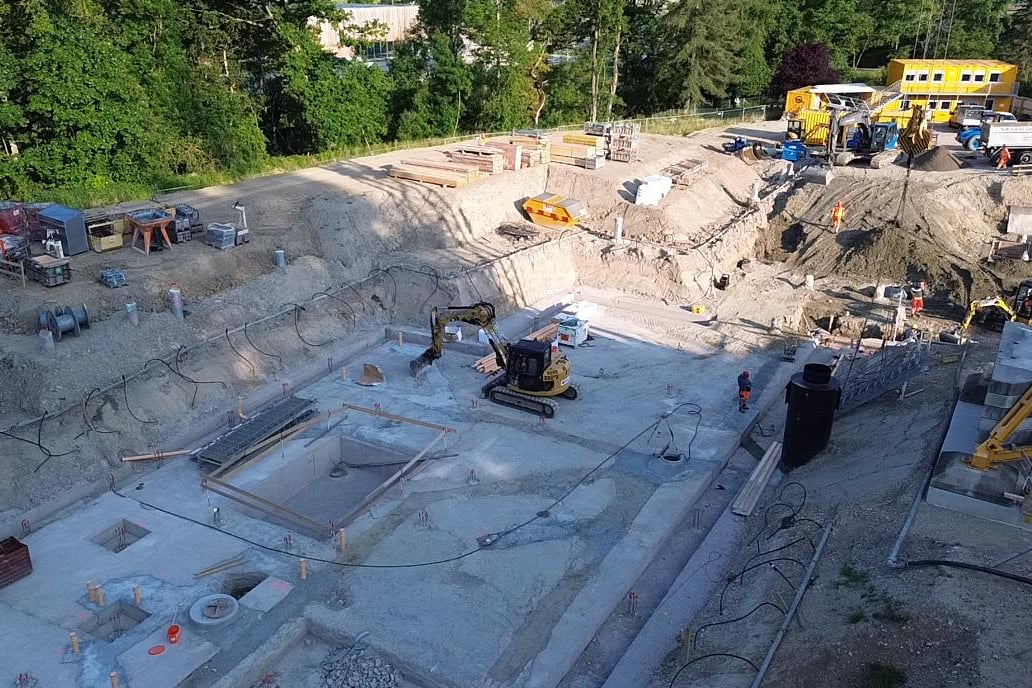 Tiefbauarbeiten beim Projekt Bornapark in Rothrist