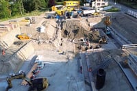 Tiefbauarbeiten beim Projekt Bornapark in Rothrist