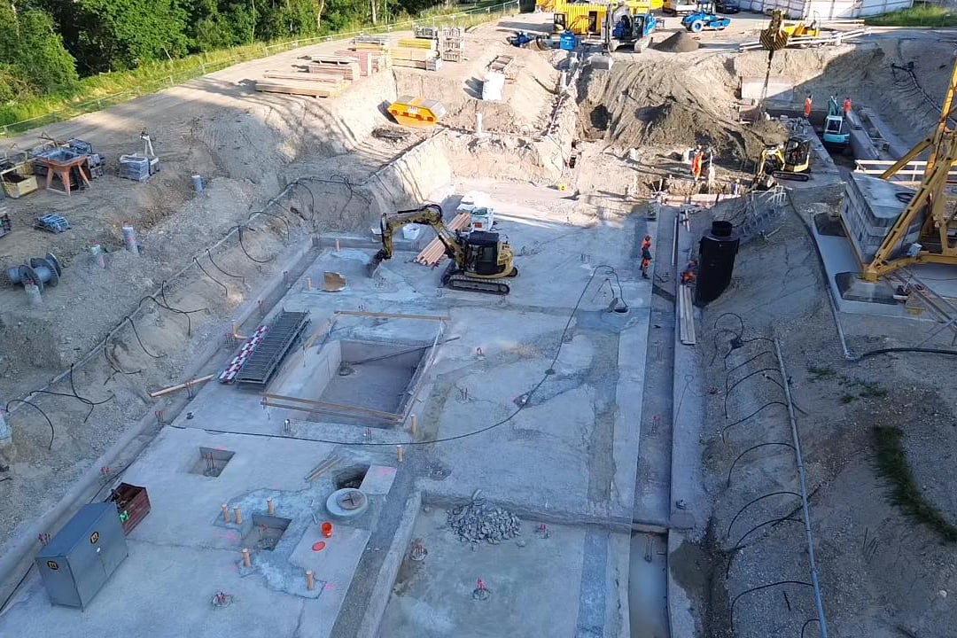Tiefbauarbeiten beim Projekt Bornapark in Rothrist