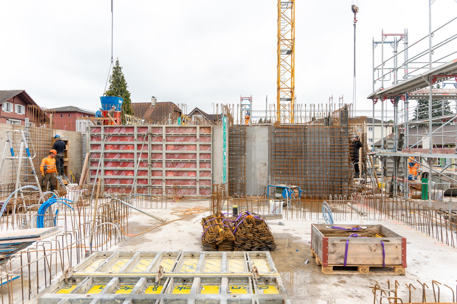 Rohbau des Untergeschosses des neuen MFH in Ruswil
