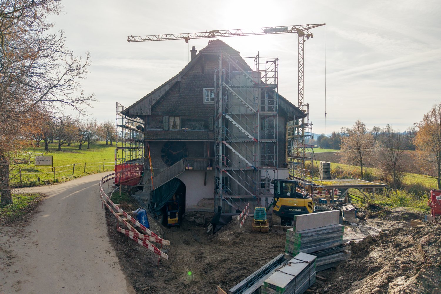 Aussenaufnahme der Ronmühle Schötz - Umbau