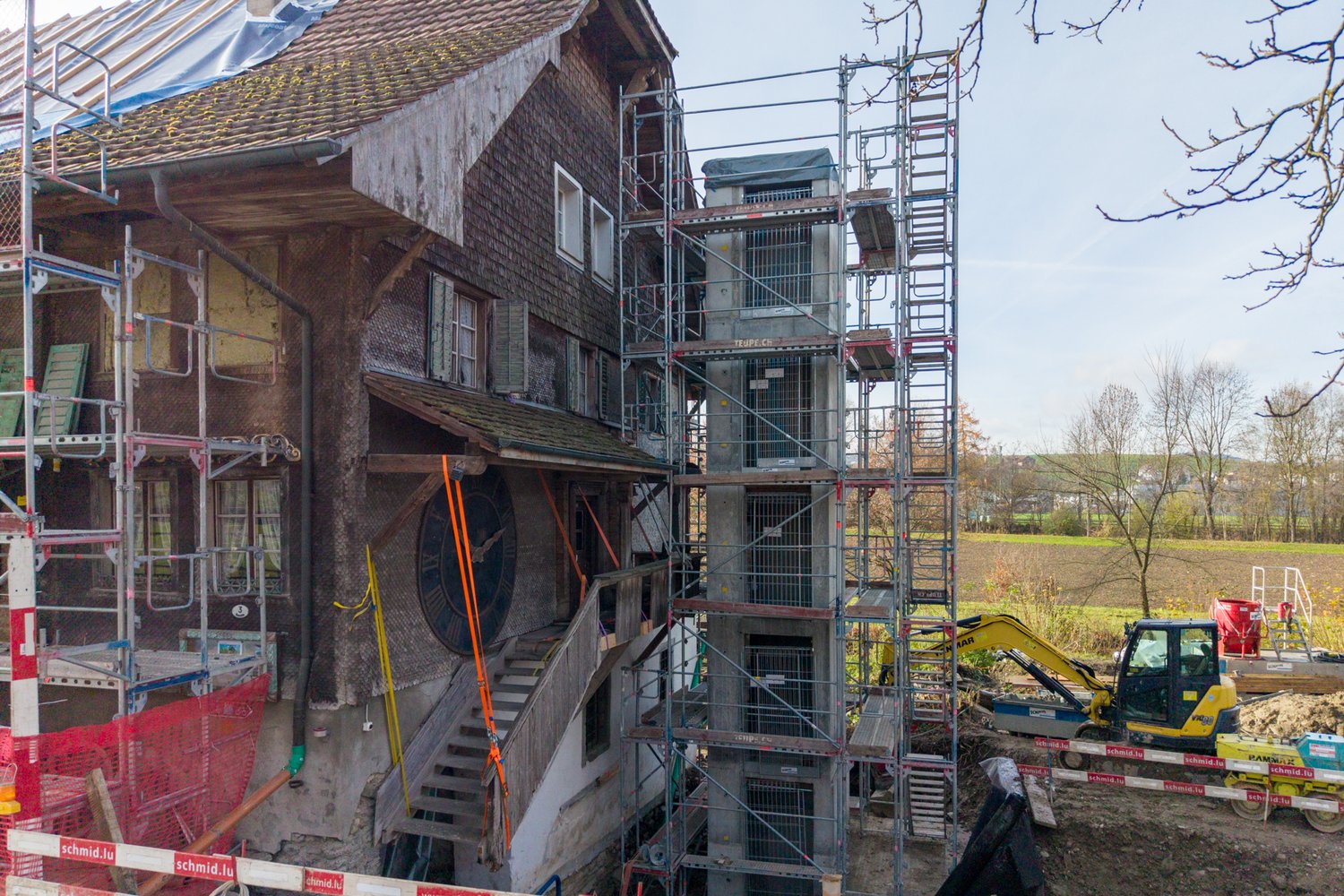 Aussenaufnahme der Ronmühle Schötz - Umbau