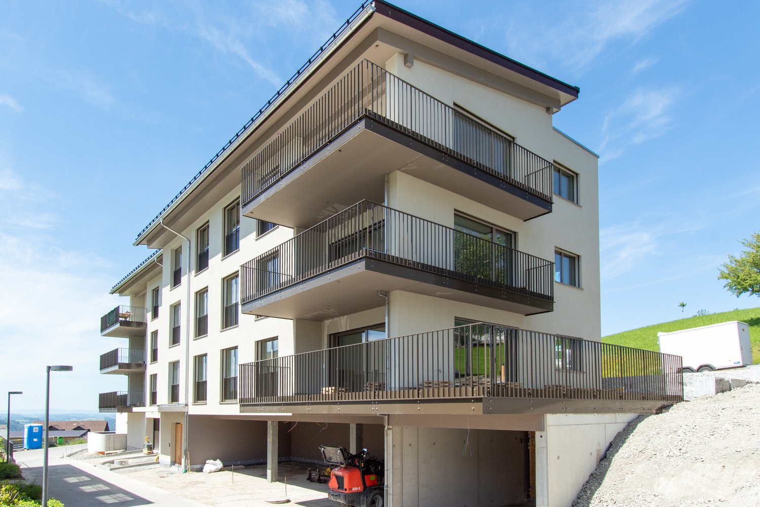 Aussenfassade des neuen MFH in Schwarzenberger