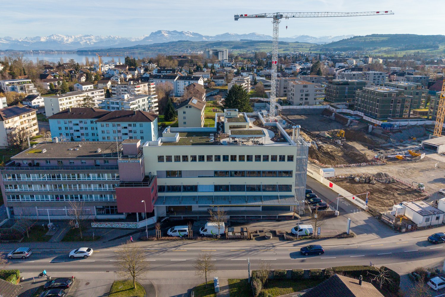 Drohnenaufnahme mit Blick auf AWB Brändi Sursee
