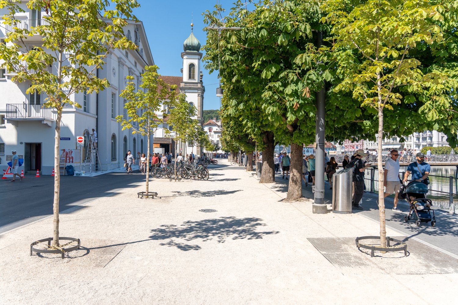 Fertige sanierte Bahnhofstrasse in Luzern