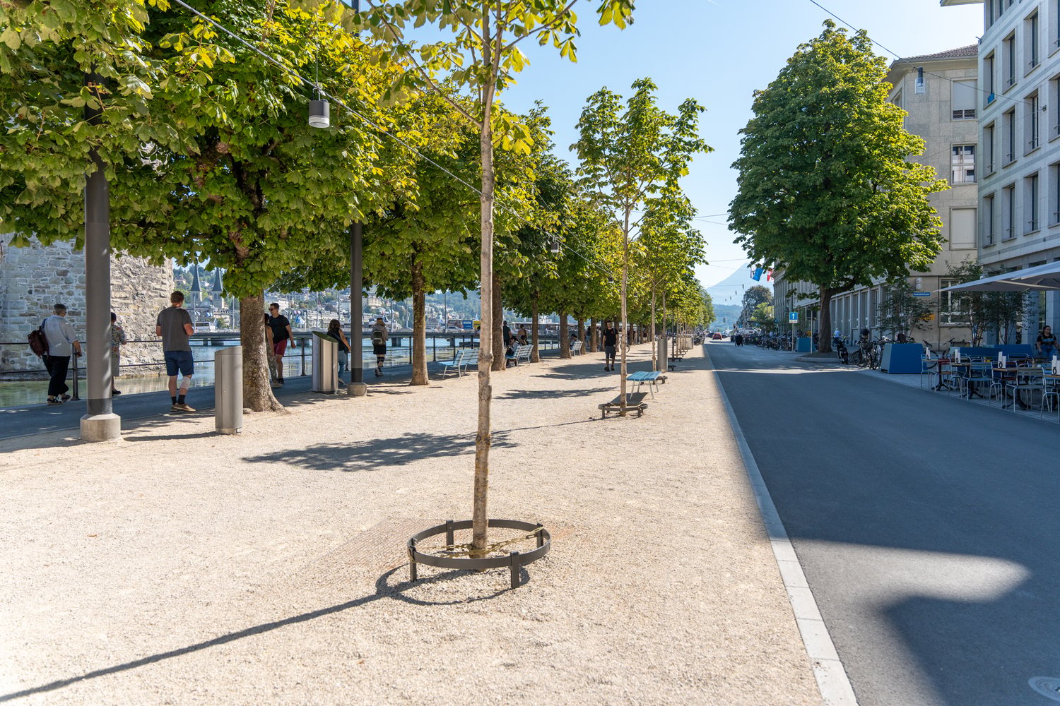 Fertige sanierte Bahnhofstrasse in Luzern