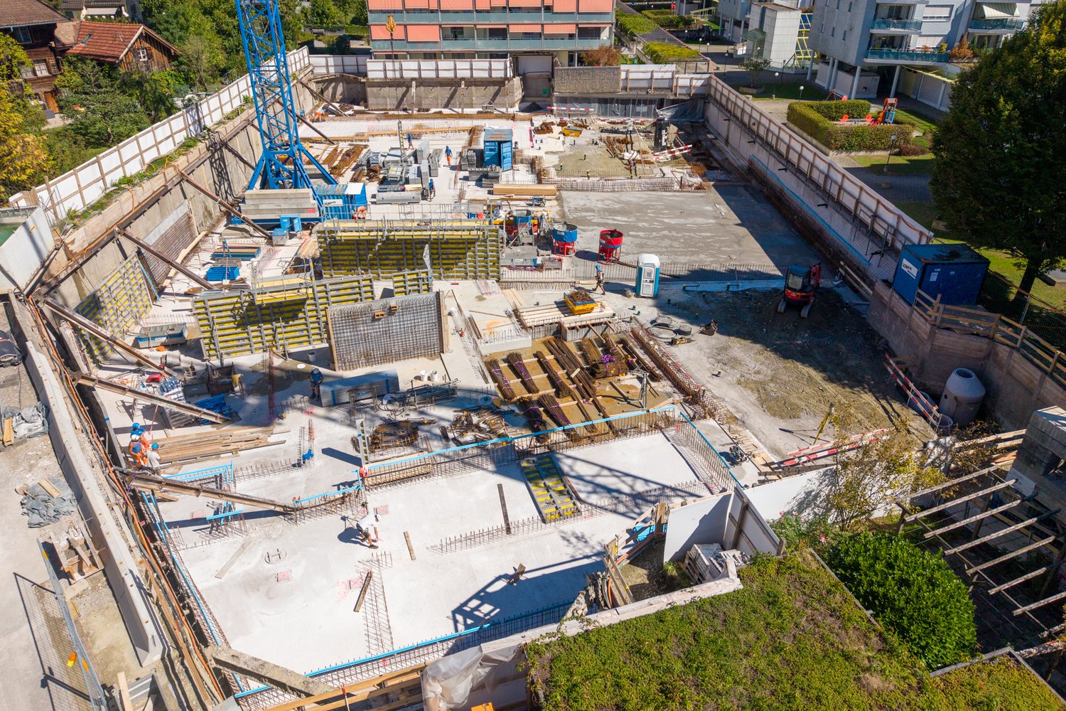 Drohnenaufnahme Baustelle Oase in Buchrain