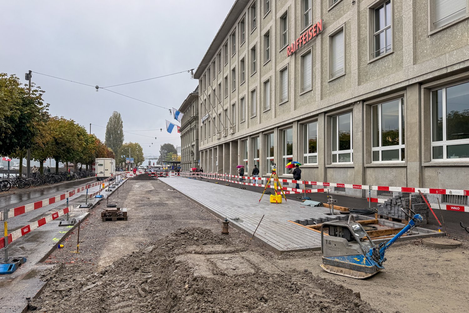 Belagsarbeiten an der Bahnhofstrasse in Luzern