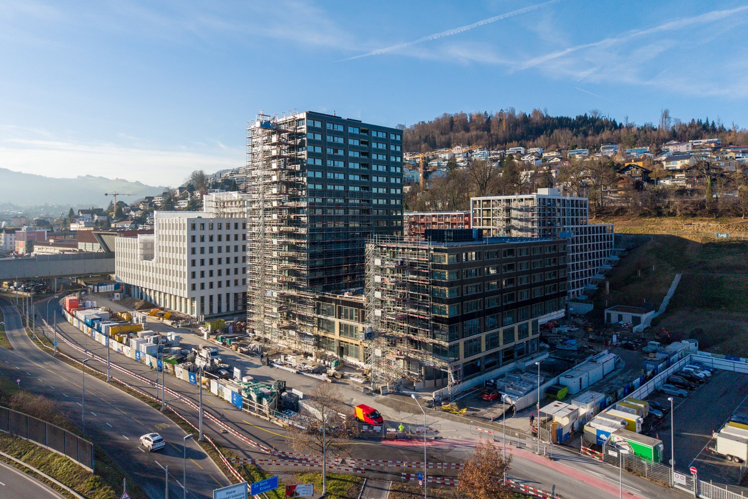 Drohnenaufnahme der Überbauung West Eichhof
