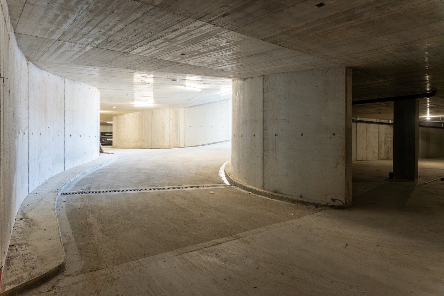 Blick in die Einstellhalle