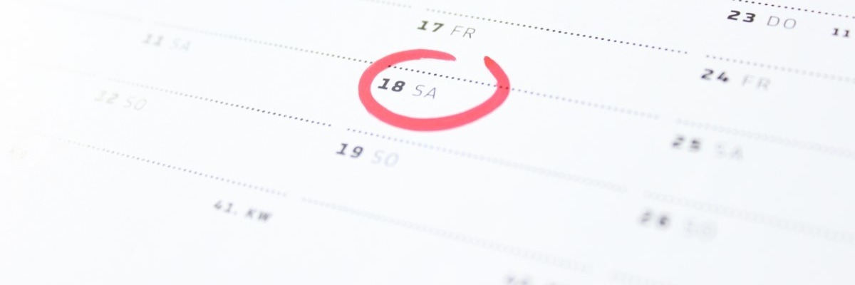 Kalender in dem ein Datum markiert ist