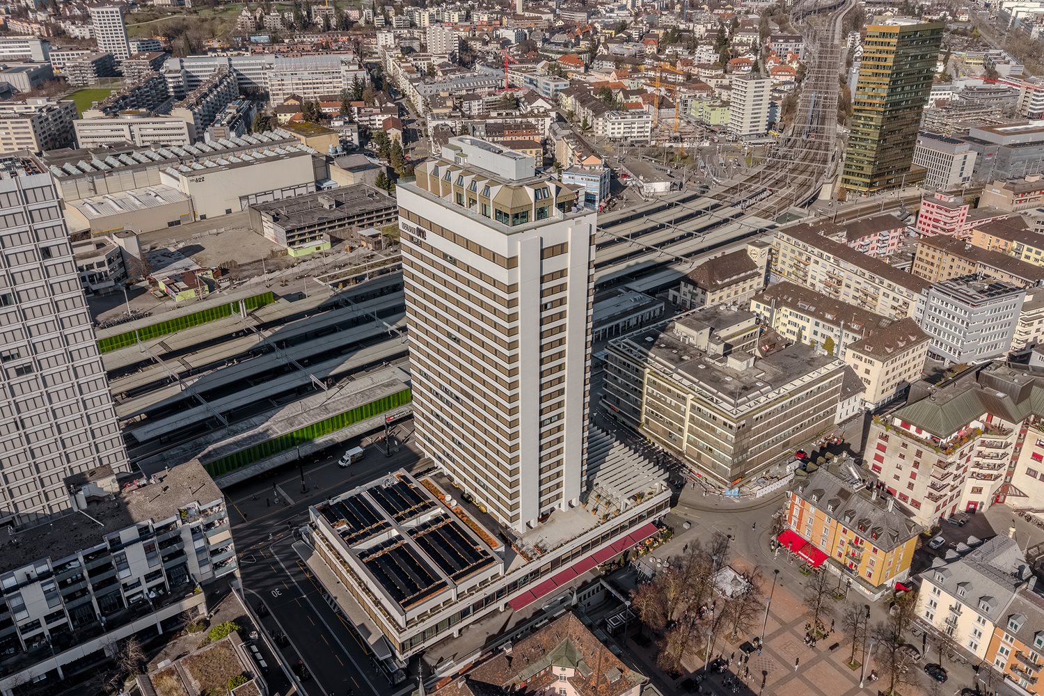 Drohenaufnahmen des Gebäudes